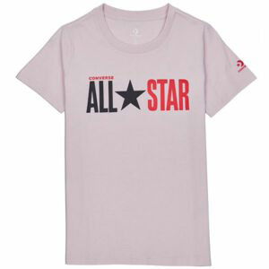Converse ALL STAR SHORT SLEEVE CREW T-SHIRT Dámske tričko, ružová, veľkosť S