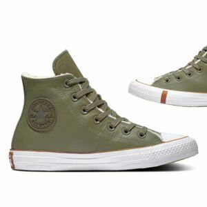 Converse CHUCK TAYLOR ALL STAR FAUX SHEARLING tmavo zelená 37.5 - Dámske zimné tenisky