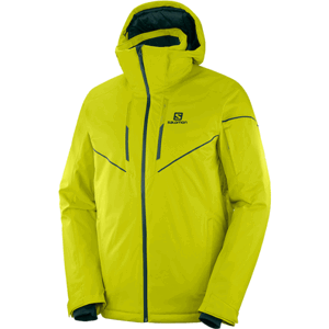 Salomon STORMRACE JKT M Pánska lyžiarska bunda, reflexný neón, veľkosť XL