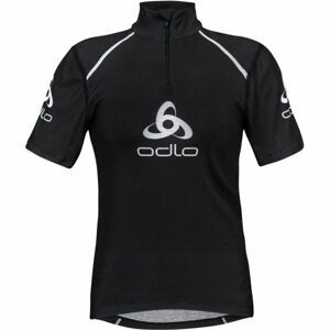 Odlo STAND-UP COLLAR S/S 1/2 ZIP ORIGINALS LIGHT LOGOLINE Pánske funkčné tričko, čierna, veľkosť