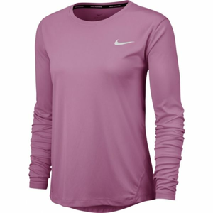 Nike MILER TOP LS ružová S - Dámske športové tričko