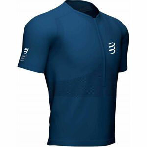 Compressport TRAIL HALF-ZIP FITTED SS TOP Pánsky bežecký dres, tmavo modrá, veľkosť L