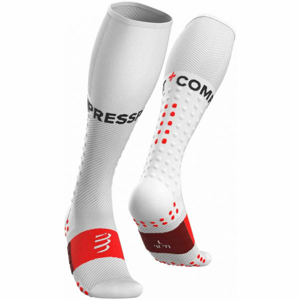 Compressport FULL SOCKS RUN Kompresné lyžiarske podkolienky, biela, veľkosť T4