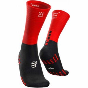 Compressport MID COMPRESSION SOCKS Vysoké  bežecké ponožky, červená, veľkosť T4
