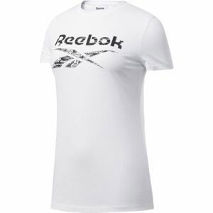 Reebok TE GRAPHIC TEE DELTA Dámske tričko, biela,čierna, veľkosť