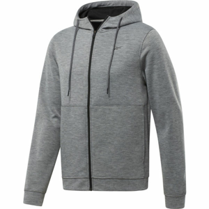 Reebok WORKOUT READY DOUBLE KNIT FZ HOODIE šedá M - Pánska mikina