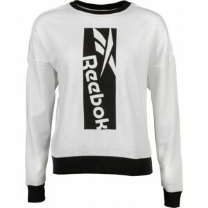 Reebok WORKOUT BIG LOGO COVERUP biela XL - Dámska mikina