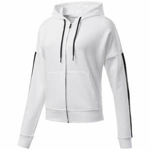 Reebok TE LINEAR LOGO FULLZIP Dámska mikina, biela, veľkosť M