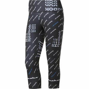 Reebok WORKOUT AOP CAPRI Dámske legíny, tmavo sivá,biela, veľkosť