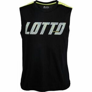 Lotto LOGO III TEE SL JS Pánske tričko bez rukávov, čierna,zelená, veľkosť