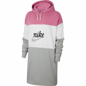 Nike NSW VRSTY HOODIE DRESS FT W ružová L - Dámske šaty