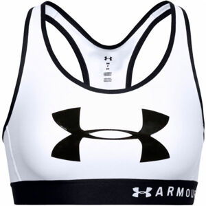 Under Armour MID KEYHOLE GRAPHIC biela M - Dámska podprsenka