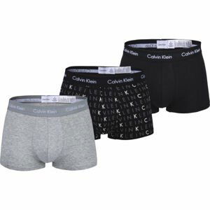 Calvin Klein 3 PACK LO RISE TRUNK šedá S - Pánske boxerky