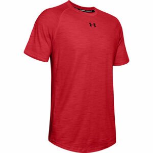 Under Armour CHARGED COTTON SS Pánske tričko, červená, veľkosť L