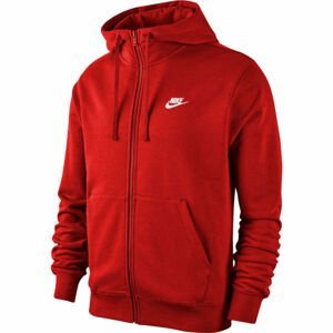 Nike NSW CLUB HOODIE FZ FT M červená L - Pánska mikina