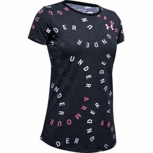 Under Armour LIVE PRINTED WM SS T-SHIRT Dievčenské tričko, čierna,biela,ružová, veľkosť