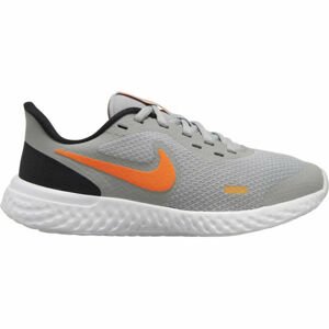 Nike REVOLUTION 5 (GS) Detská bežecká obuv, sivá, veľkosť 39