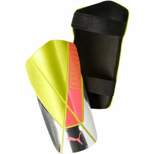 Puma FTBINXT TEAM STRAP Pánske futbalové chrániče, žltá,strieborná,lososová, veľkosť