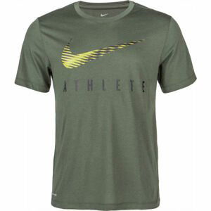 Nike DRY TEE DB SWSH ATHLE SNL M tmavo zelená XL - Pánske tréningové tričko