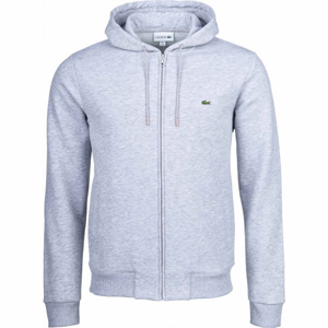 Lacoste FULL ZIP WITH HOODIE šedá M - Pánska mikina