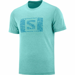 Salomon EXPLORE GRAPHIC SS TEE M modrá M - Pánske tričko