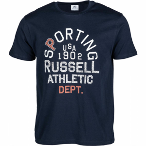 Russell Athletic SPORTING S/S CREWNECK TEE SHIRT tmavo modrá XL - Pánske tričko