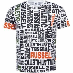 Russell Athletic AOP PRINTED S/S CREWNECK TEE SHIRT Pánske tričko, čierna,biela,oranžová, veľkosť