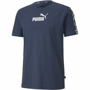 Puma APLIFIED TEE Pánske športové tričko, tmavo modrá,biela, veľkosť