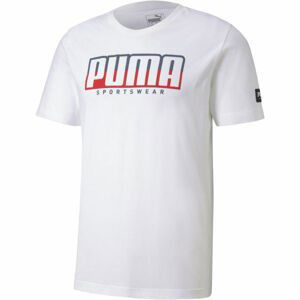 Puma ATHLETIC TEE BIG LOGO pánske športové tričko, biela,červená, veľkosť