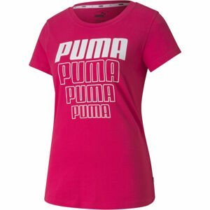 Puma REBEL GRAPHIC TEE ružová L - Dámske športové tričko