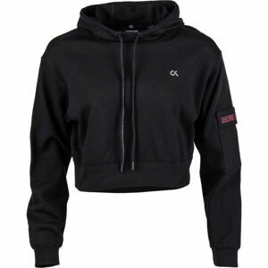 Calvin Klein CROPPED HOODIE čierna L - Dámska mikina