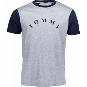 Tommy Hilfiger CN SS TEE LOGO šedá M - Pánske tričko