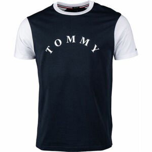 Tommy Hilfiger CN SS TEE LOGO tmavo modrá M - Pánske tričko