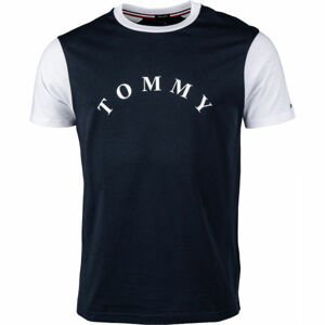 Tommy Hilfiger CN SS TEE LOGO tmavo modrá S - Pánske tričko