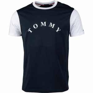 Tommy Hilfiger CN SS TEE LOGO tmavo modrá L - Pánske tričko