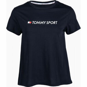 Tommy Hilfiger COTTON MIX CHEST LOGO TOP čierna M - Dámske tričko