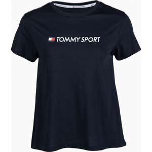 Tommy Hilfiger COTTON MIX CHEST LOGO TOP čierna L - Dámske tričko