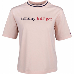 Tommy Hilfiger CN TEE SS LOGO svetlo ružová S - Dámske tričko