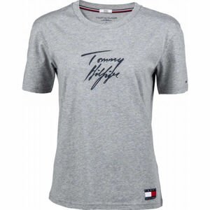 Tommy Hilfiger CN TEE SS LOGO šedá S - Dámske tričko