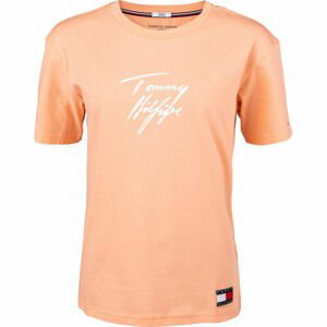 Tommy Hilfiger CN TEE SS LOGO oranžová M - Dámske tričko
