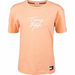 Tommy Hilfiger CN TEE SS LOGO oranžová L - Dámske tričko