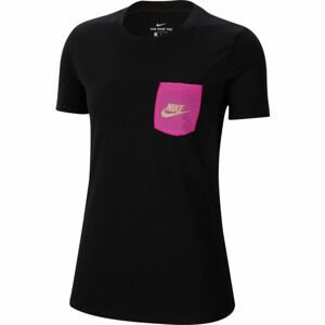 Nike NSW TEE ICON CLASH W Dámske tričko, čierna,ružová, veľkosť