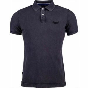 Superdry VINTAGE DESTROYED S/S PIQUE POLO čierna M - Pánske tričko polo