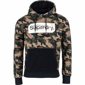 Superdry CORE LOGO CAMO HOOD Pánska mikina, kaki, veľkosť L