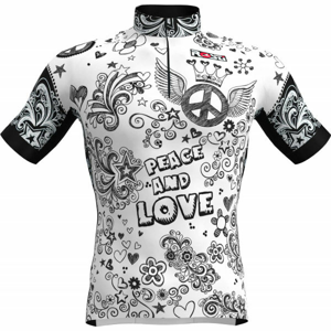 Rosti PEACE AND LOVE Pánsky cyklistický dres, biela, veľkosť XXXXL