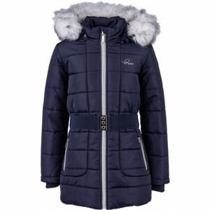Lewro NETY Dievčenský zimný kabát, tmavo modrá, veľkosť 128-134