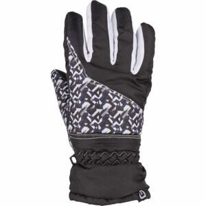 Lewro TORES Dievčenské lyžiarske rukavice, čierna,biela, veľkosť