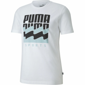 Puma SUMMER GRAPHIC TEE Pánske športové tričko, biela, veľkosť S
