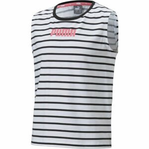 Puma ALPHA STRIPED TANK G Dievčenské tielko, čierna, veľkosť 128