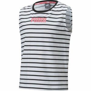 Puma ALPHA STRIPED TANK G Dievčenské tielko, čierna, veľkosť 140